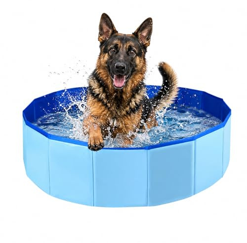 HIKLINK Hundepool Faltbar 50 × 50 × 10 cm Rund für Hunde und Katzen | Ohne Aufblasen, platzsparend klappbar, ideal für kleine Hunde und Katzen, als Planschbecken oder Abkühlung