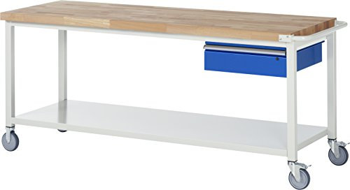 Rau 05 8001A6-207B4S.11 Fahrbare Werkbank Serie 8000, Lichtgrau/Enzianblau