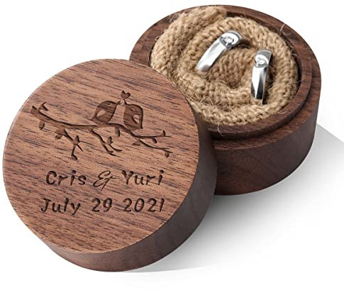 Personalisierte Ringbox für Hochzeitstag individueller Name Verlobungsantrag Hochzeitsring Trägerboxen für Schmuck Zubehör