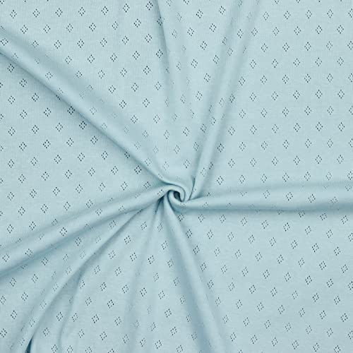 0,5m Pointoille-Stoff Feinstrick-Jersey Baumwollstoff Oeko-Tex Feinstrick Ajour Lochmuster