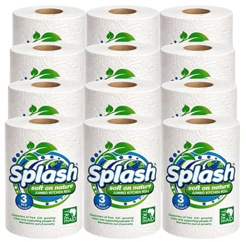 Jumbo Rolls Splash Soft on Nature, 3PLY Thickness Eco Friendly Sustainable Kitchen Towel Paper (12)