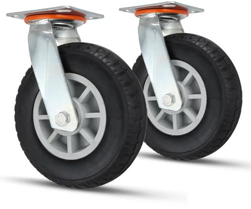 WOPPLXY 8 Inch Casters Set of 2 Heavy Duty Caster Wheels, 360-degree Swivel Casters, Caster Wheels for for Cart Furniture and Workbench (Load 3000Lbs)
