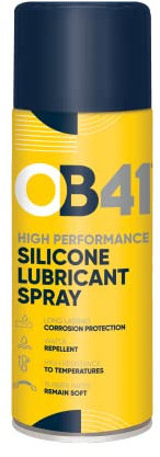 OB41 High Performance Silicone Lubricant Spray - High Resistance to Temperatures - Water Resistant - Protects against corrosion and Oxidation - 400ml