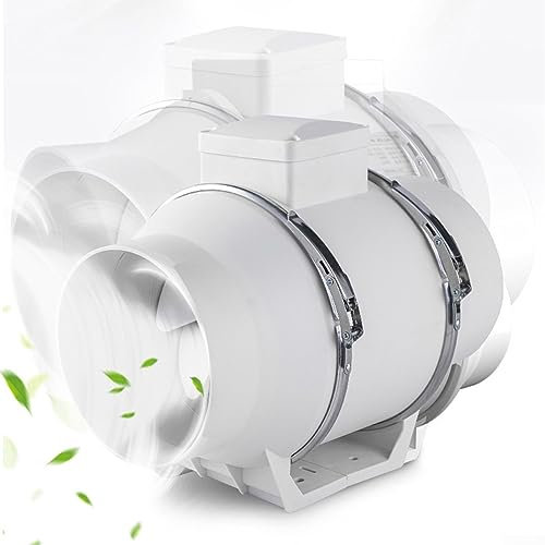 Pipeline Exhaust Fan with Quiet Ventilation for Kitchen, Bathroom & Household - Strong, Mute, Inline Duct HVAC Blower 5inch