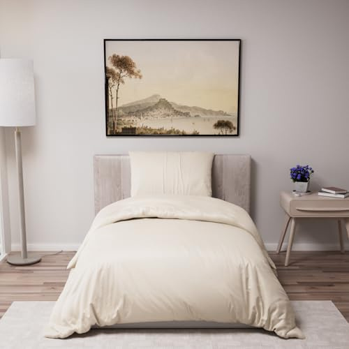 Dreamzie - Housse de Couette 140x200 avec 1 Taie Oreiller 65x65 - Parure de Lit 2 pièces en Microfibre Douce Blanche - Certifiée Oeko-Tex