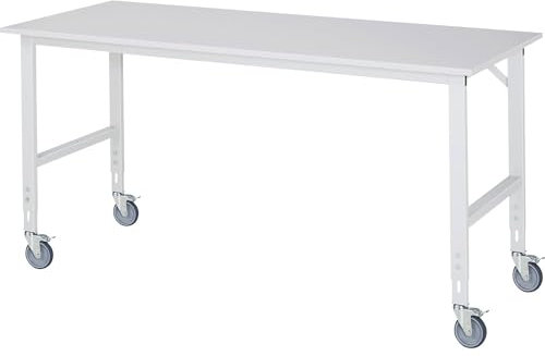 Rau Fahrbarer Arbeitstisch Tom (4 LR), B2000xT800xH910-1230mm, M-Platte-22mm