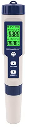 5 in 1 PH Meter Gomass 0.01 High Accuracy ph Tester Digital for Water TDS/EC/Salt/Temp/PH Pen, PPM Meter Water Tester Drinking Water, Hydroponics, Plants, Aquarium and Pool