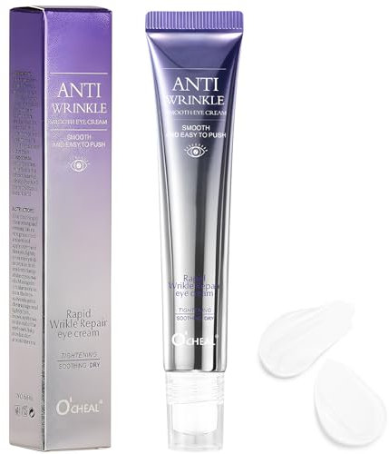 Augencreme, Anti-Age Augen creme gegen Augenringe, Feuchtigkeitsspendende gegen Falten mit Hyaluron und Koffein, Männer und Frauen 20 g