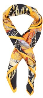 QUEEN HELENA Halstuch, Halstuch, Seide, leicht, bunt, gemustert, elegant, SC022, Orange, Einheitsgröße
