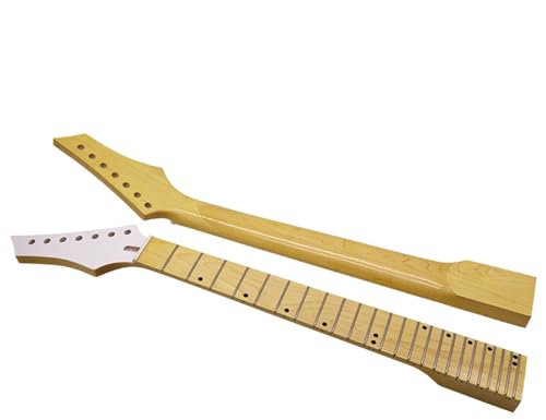 LVYUDS Linkshänder Kanadischer Ahorn Gitarrenhals, 7 Saiter 24 Bünde 2.5 Zoll Breit Gitarrenhals Zubehör Ersatz Geeignet für Gitarre Enthusiasten