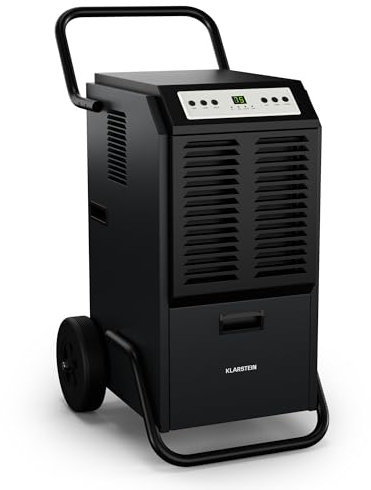 Klarstein DuraDry 70L déshumidificateur d'air, 70 L/J, réservoir de 5,5 L, ≤ 52 dB, système de dégivrage, filtre lavable, mobile, pour sous-sols, halls industriels, salles de sport, 60-100 m²