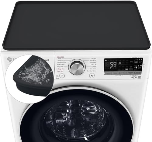 Tvättmaskinsöverdrag silikon halkfri matta tvättmaskin torktumlare, tvättmaskin dyna 50 x 60 tvättstuga bänkskiva badmatta, gummi vattentätt skydd skyddsmattor isoleringsmatta, svart