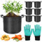HOSPAOP 6 sacchetti per piante in tessuto non tessuto, vaso in tessuto, 27 l, pomodori con manici, vaso per piante da giardino, per patate, pomodori e fragole, 7 galloni