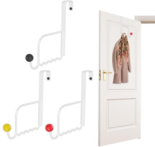 Türhaken, bunt, rund, Eisen, Handtuchhalter, Kleiderhaken, Aufbewahrungsregale hinter der Tür, kreative Hut- und Schal-Aufhänger für Hüte, Mäntel, Taschen, 3 Stück