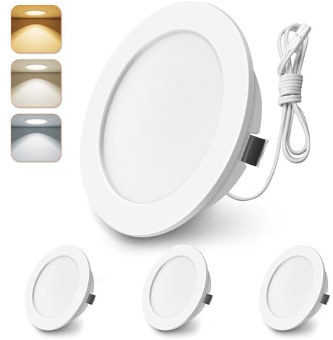 ALUSSO LIGHTING LED Einbaustrahler 12V, 3000K 4000K 6000K LED Spot 12V IP44, 4W 270LM Einbauspots 55-58mm für Wohnmobil Spiegelschrank Wohnwagen Van Kleiderschrank, Weiß 3er Set (nicht dimmbar)