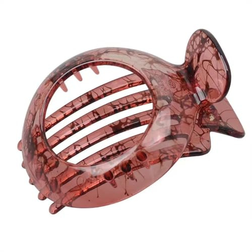Petite pince à cheveux pour cheveux fins, antidérapante et plate, forte tenue résistante, motif marron clair, accessoires de cheveux quotidiens pour femmes et filles (rouge clair)