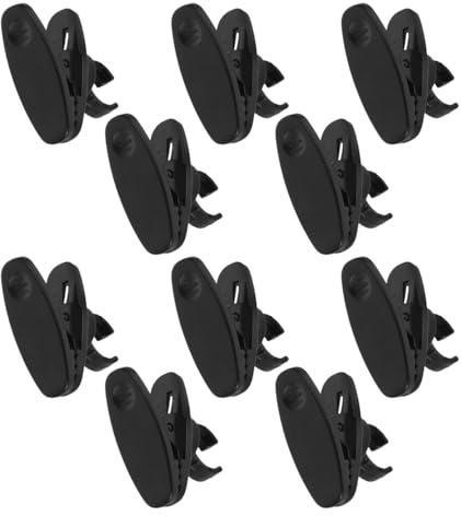 BESPORTBLE 10Pcs Mic Clip 10Mm Lapel Microphone Clips Rotatable Shirt Clamp Holder for Podcast Interviews Stage Performance and Live Events Easy Attach and Detach