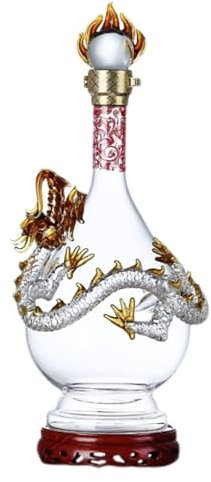 Decantador Whisky - Arte Estatua, Decantador De Whisky Con Forma De Dragón O Fénix, Botella De Vino De 1000 Ml Con Base De Madera, Dispensador De Licor De Vidrio Para Bar, Regalo De Boda(A)