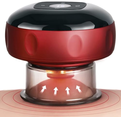 Ventosa,Masaje Eléctrico Dinámico Con Ventosa - Dispositivo Con Luz Roja 12 Modos Ajustables Para La Recuperación Después Del Entrenamiento Para Hombres Y Mujeres Fatiga Espalda Y Dolor Muscular