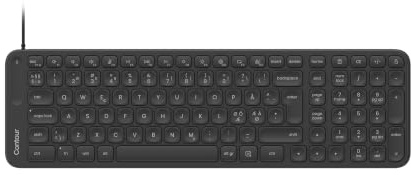 Contour Balance Keyboard | Compact Wired keyboard with USB Receiver | FR Layout | Numeric Keypad | Home and Office | For Windows and Mac