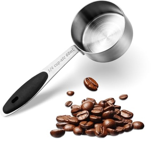 Gjinxi Edelstahl Kaffeelöffel Portionierer Scoop 60 Ml Messlöffel Kaffeedosierlöffel Kaffee Dosierlöffel zum Schöpfen von Kaffee Löffel Kaffeelot Measuring Spoons für Kaffeepulver Kaffeedose 1/4 Tasse