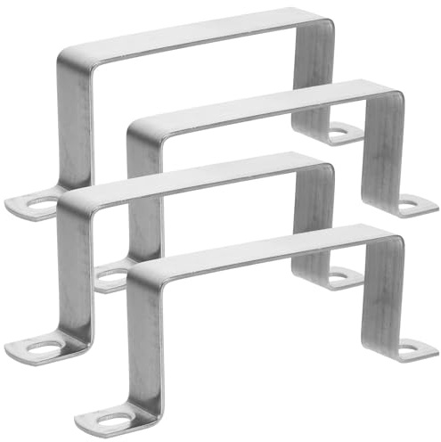 Alipis 4 Pezzi Morsetti a U in Acciaio Inox 304 per Tubo Quadrato 394X197 Pollici Supporto Base di Montaggio Resistente alle Intemperie per Ringhiere Balconi e Scale Clip Tubolare