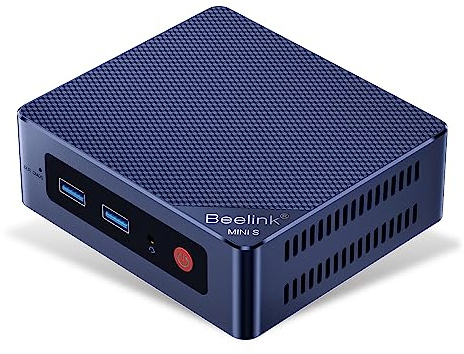 Beelink Mini PC avec Alder Lake N95 (jusqu'à 3.5 GHz), 12 Go LPDDR5 RAM, 512 Go SSD, Mini S12 Ordinateur Inclus Dualer HDMI, 2.5G LAN, WiFi, Bluetooth, USB3.2