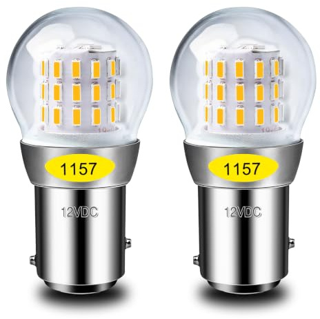 JEFLYM 2 Stück 1157 Gelb Glühbirne,3 watt 10-30V DC Licht - für Outdoor Landschaft Innenhof beleuchtung
