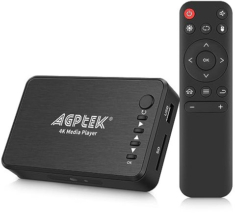 AGPTEK Media Player Lettore video HDMI VGA USB OTG SD AV TV Avi RMVB