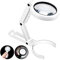 Powcan Lampe Loupe - Loupe Eclairante avec 8 LED Lumière 5X Loupe Lecture sur Pied pour le Journal, le Bijoutier et les Travaux Manuels