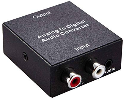 PremiumCord Analog zu Digital Audio-Konverter, 2x Cinch RCA auf Toslink/SPDIF, inkl. Netzteil, Metallgehäuse, Farba schwarz