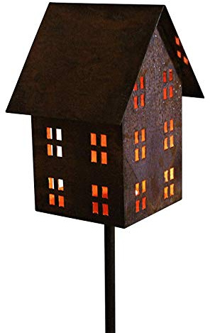 Bornhöft Edelrost Vogelhaus Gartenlicht Kerzenhalter Gartenstecker stab Windlicht Gartendeko 148cm incl. stab