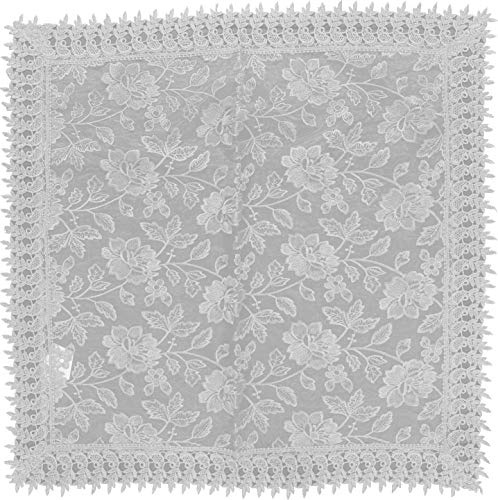 EUROSTYLE Art. Felce in Pizzo Sangallo Ricamato Macrame Floreale Striscia Runner centrotavola centrino copritavolo tovaglia (Centrotavola Quadrato 85x85cm, Bianco)