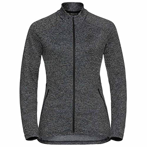 Odlo Damen Langarm Shirt mit Reißverschluss SESVENNA, Black Melange, M