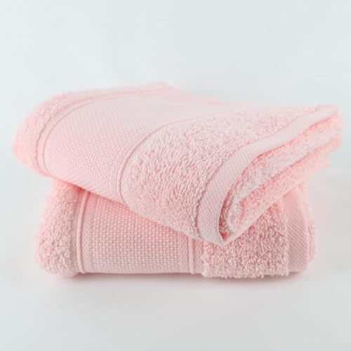 LINANDELLE - Set di 2 asciugamani per ospiti in cotone con imbottitura in spugna con nastro da ricamare in tela AIDA