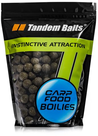 Tandem Baits Carp Food Boilies Leckere Boilies für Karpfen Angeln ohne Mühe Köder zum Große-Fische-Angeln Karpfenzubehör für Profis & Hobby-Angler 18 mm 1 kg