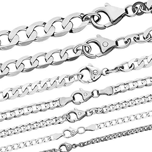 hoplo holzenplotz Panzerkette Halskette 925 Sterlingsilber Auswahl, Kettenlänge:45cm, Kettenbreite:1.2mm