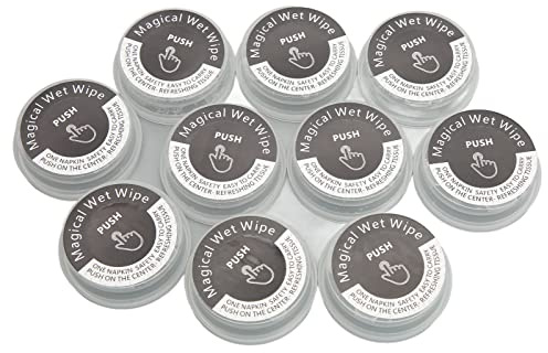 10 Stück Hand Pop Tücher Einzelne Handtücher in Reisegröße Verpackt Einweg Trocken Nass Depart Pushing Tücher für Einsatz auf Reisen Im Freien, Super Praktische Anwendung