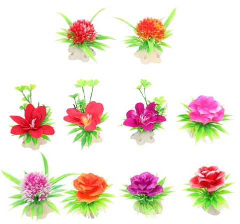 HOMSFOU 20 pcs Sushi Plate Decorations Artificial Flowers Ornaments Sashimi Plate Fake Plant Decor Japanese Style Table Decorations
