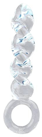 AAKOMA Consolador de cristal de 20 cm para mujer, rosca de tornillo transparente de cristal, tapones anales redondos para parejas principiantes