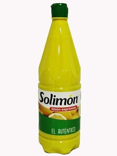 Solimon Zumo de Limón 100% – Botella 1 L | Limones Mediterráneos de España | Nueva Edición con Tapón de Rosca Seguro