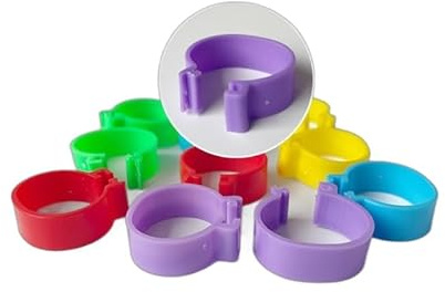 Geflügel Band, 100 Stück Spiralring Vögel Fußringe Beinringe, Beinbänder Klemmringe Identifikation Fußring, zum Markierung für Vogel, Papagei, Taube, Küken, Mehrfarbig, Durchmesser 1,6 CM