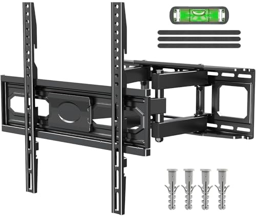 ELIVED Full Motion TV Bracket, Swivel & Tilt Mount for 26-70 Inch LCD, LED, OLED TVs (Max. VESA 400x400mm, 45kg), Extends Double Arms, EV1001
