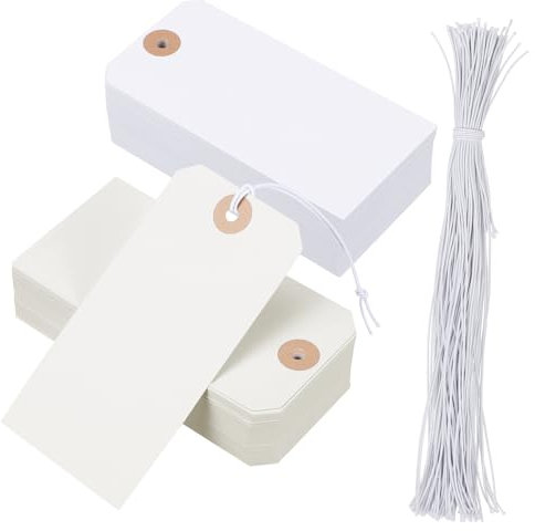 ROMISBABA 100stücke Blanko Etiketten Zum Beschriften Papieranhänger Mit Draht Zum Aufhängen Vielseitige Preisschilder Versand Geschenk-tags Für Kleidung Gepäck Und Lagerverwaltung