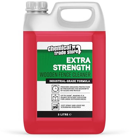 Chemical Trade Store Wooden Fence Cleaner 5L Antibacterial Spray & Leave Formula for Algae & Mould Removal High-Coverage Outdoor Wood Solution