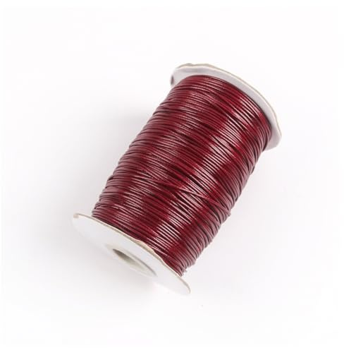 Hrlace 20m di filo di cotone cerato, corda cerata, corda di cotone, corda di cuoio, linea di cera, cordino cerato per la creazione di gioielli, artigianato, braccialetti, collana, 24 bordeaux, 0,8mm