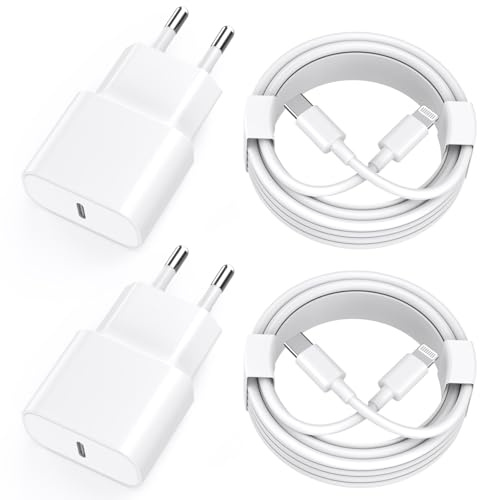 Chargeur Rapide iPhone 11 12 13 14,4Pack [Certifié Apple MFi ] Chargeur de Adaptateur avec 2M USB-C de données Lightning Cordon de Charge Compatible avec iPhone 14 13 12 11 Pro Max XS XR X