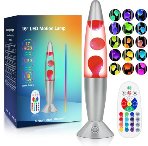 16 Inch Large LED Liquid Motion Lamps with Remote Control, 17 Color Changing Lamp LED Night Light Table Mood Lamp for Living Room Bedroom Office, Christmas Holiday Birthday Gifts for Adults Boys Girls