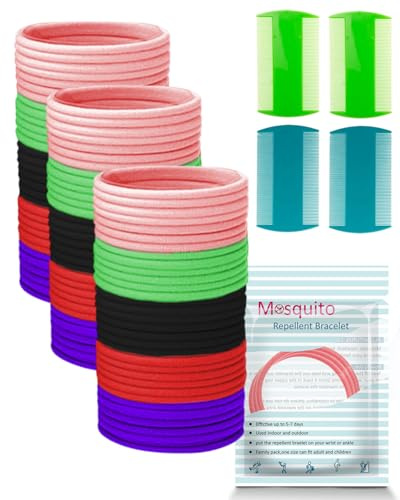 ZKUNL läusemittel Anti Laus Haargummi Mit 4 pcs Extra feiner Zahnkamm gegen Kopfläus