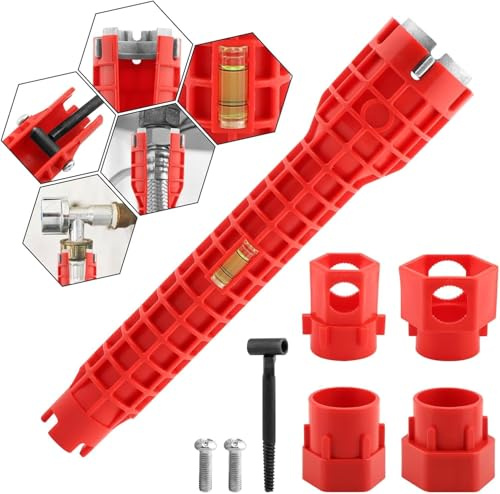 Uadme 14 in 1 Tap Spanner for Tight Space | Faucet Sink Basin Wrench, Multi-Functional Plumbing Tools, Toilet & Sink, Bathroom, Kitchen, Plumbing Install & Repair